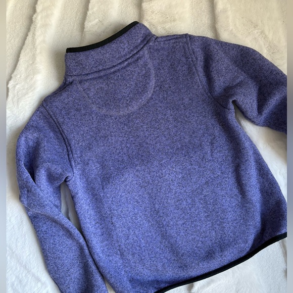LL Bean 1/4 Snap Purple Fleece Sweater Pullover - Girls Size 6-7 - Picture 6 of 8